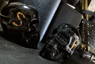 Gloss Black w/Gold Skull Salt & Pepper Shakers