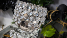 Load image into Gallery viewer, Glass &amp; Bling Candle Holder &amp; Chrome Bling Planter
