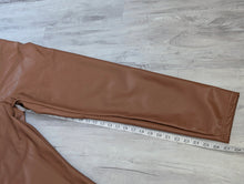 Load image into Gallery viewer, Matteson Coffee Tan Pu Leather Pants sz12/XL NWT
