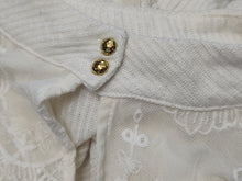 Load image into Gallery viewer, Candie's Victorian Ivory White Ribbed Knit Lace Tank Top LG
