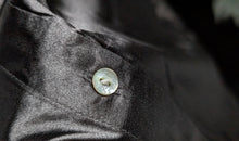 Load image into Gallery viewer, Fred David Black Silky Satin Blouse MD
