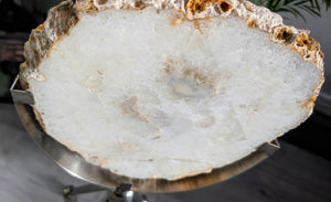 Stunning Druzy Agate Crystal Slab on Metal Stand
