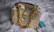 Metallic Gold Chunky Chain Spiked Purse