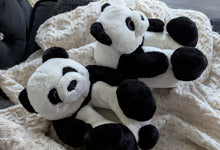 Load image into Gallery viewer, Faux Fur Panda Slippers sz8-9
