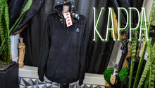 Load image into Gallery viewer, Kappa Black &amp; Gold Velour &amp; Satin Hoodie Sweater XL
