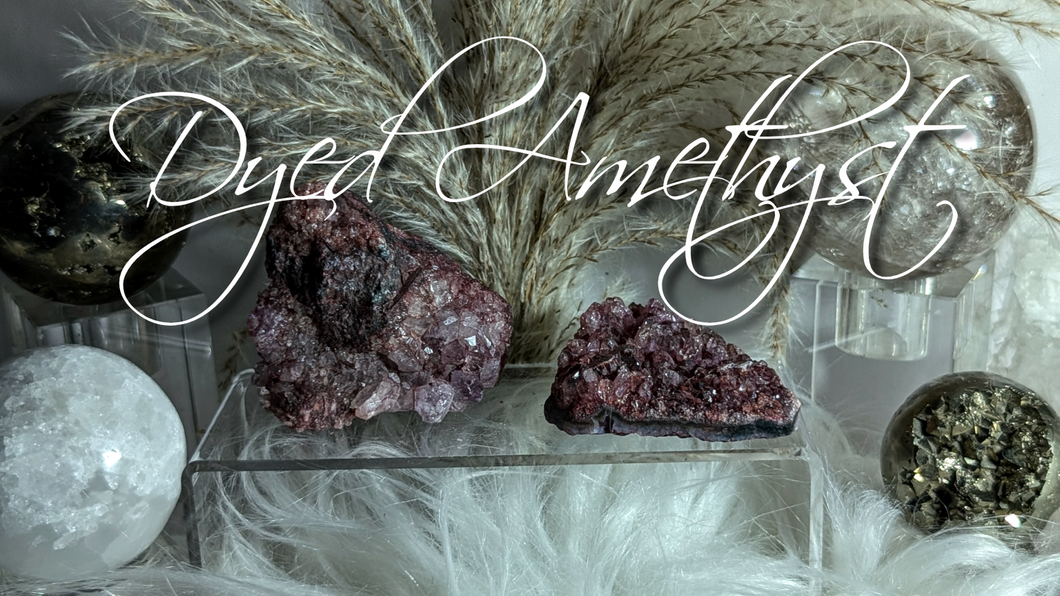 Dyed Amethyst Crystal Clusters 2pcs