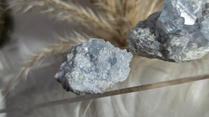 Blue Celestite Quartz Crystal Clusters 2pcs