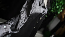 Load image into Gallery viewer, Fred David Black Silky Satin Blouse LG
