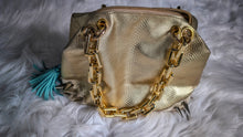 Load image into Gallery viewer, Metallic Gold Chunky Chain Spiked Purse
