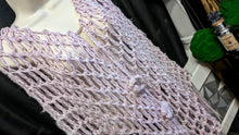 Load image into Gallery viewer, Kenzie Lavender Purple Mesh Knit Poncho Shawl O/S
