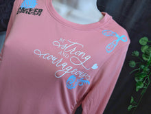 Load image into Gallery viewer, Coral Cancer Strong Silky Long Sleeve Top SM
