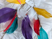 Load image into Gallery viewer, Colorful Dyed Feather Long Drop Earrings
