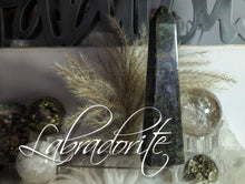 Load image into Gallery viewer, 7&quot; Labradorite Flash Crystal Tower (chipped tip)
