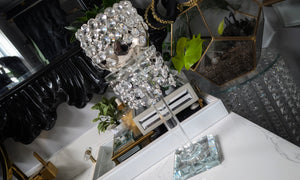Glass & Bling Candle Holder & Chrome Bling Planter