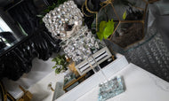 Glass & Bling Candle Holder & Chrome Bling Planter
