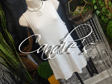 Load image into Gallery viewer, Candie's Victorian Ivory White Ribbed Knit Lace Tank Top LG
