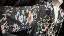 Load image into Gallery viewer, Tahari Black Floral Kimono Duster Cover Up SM-MD
