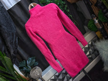 Load image into Gallery viewer, Jessica Simpson Hot Pink Fuzzy Knit Sweater Dress XXS

