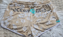 Load image into Gallery viewer, Ocean Drip Custom Pressed Hibiscus Flower Shorts LG-XL
