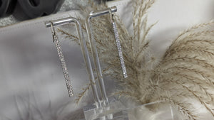 Cubic Zirconia Rectangular Drop Earrings (Stand Not Included)