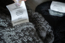Load image into Gallery viewer, Black &amp; Rhinestone Grey Knit Beanie Tuques
