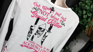 White Gothic Glitter Vixen & Morbid Drip Combo Shirt MD