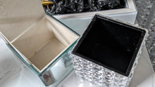 Load image into Gallery viewer, Mirror &amp; Glass Bling Dresser Trinket Boxes 2pcs
