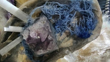 Load image into Gallery viewer, Amethyst Agate Selenite Crystal &amp; Artificial Moss in Seashell
