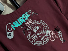 Load image into Gallery viewer, Nurse Drip Custom Pressed Scrub Top XL NWT
