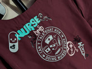 Nurse Drip Custom Pressed Scrub Top XL NWT