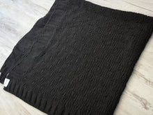 Load image into Gallery viewer, Bella Lux Dark Grey Knit Throw Blanket (50&quot;x54&quot;)
