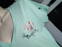 Load image into Gallery viewer, Vixen Drip Custom Pressed Minty Teal Vampire Tee T-Shirt LG
