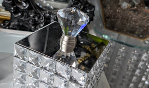 Mirror & Glass Bling Dresser Trinket Boxes 2pcs