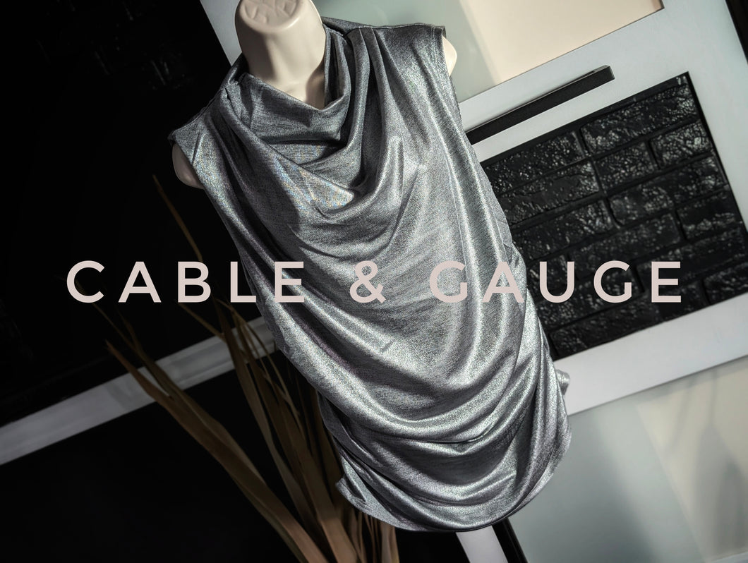 Cable & Gauge Silver Cowl Neck Camisole Tank Top XL