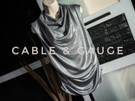 Cable & Gauge Silver Cowl Neck Camisole Tank Top XL