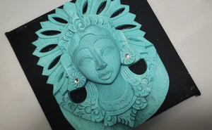 Gothic Tiffany Blue & Black Spider & Buddha Canvas Art (4pcs)