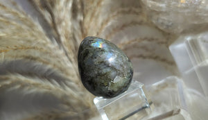 1" Mini Labradorite Flash Crystal Egg with Stand