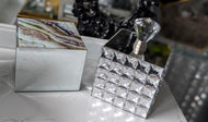Mirror & Glass Bling Dresser Trinket Boxes 2pcs