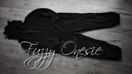 Fuzzy Cozy Cute Black Bear Onesie XL-2XL