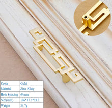 Load image into Gallery viewer, Asian Style Gold Handles x2 (bolts Included)
