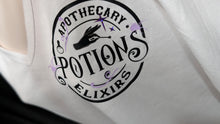 Load image into Gallery viewer, White Vixen Drip Gothic Glitter Apothecary Shirt MD
