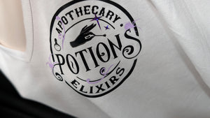 White Vixen Drip Gothic Glitter Apothecary Shirt MD