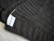 Bella Lux Dark Grey Knit Throw Blanket (50