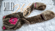 Load image into Gallery viewer, Wild Hats Faux Fur &amp; Pink Fleece Bear Animal Hat Tuque
