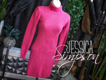 Load image into Gallery viewer, Jessica Simpson Hot Pink Fuzzy Knit Sweater Dress XXS
