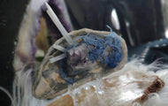 Amethyst Agate Selenite Crystal & Artificial Moss in Seashell