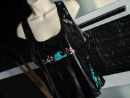 Ocean Vibes Black Pu Leather Tank Top XL NWT