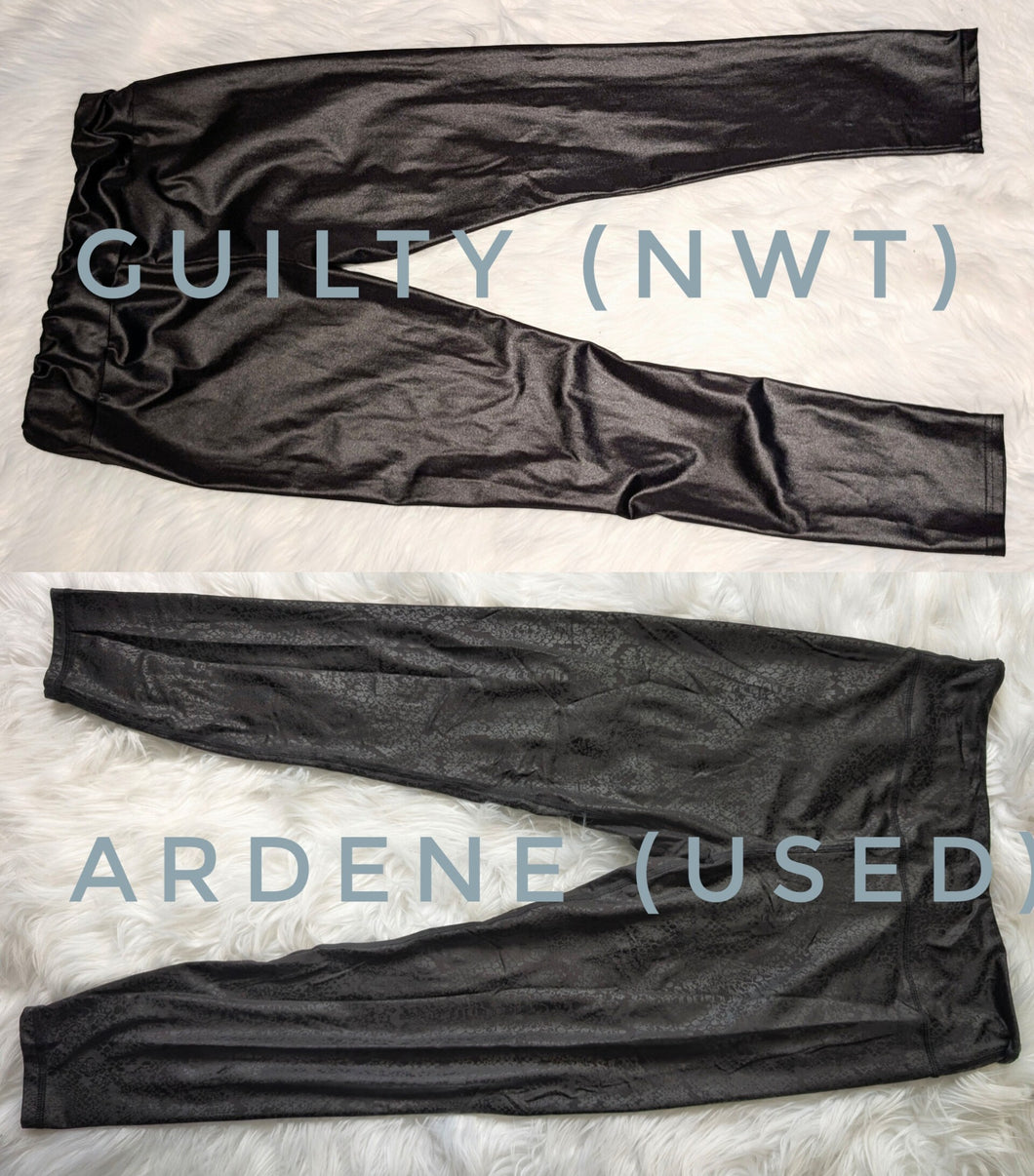 Guilty & Ardene Black Pu Leather Leggings LG (2 pairs)