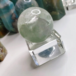 1-1.5" Rainbow Fluorite Sphere with Acrylic Stand