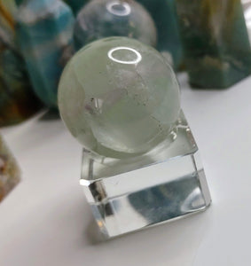 1-1.5" Rainbow Fluorite Sphere with Acrylic Stand